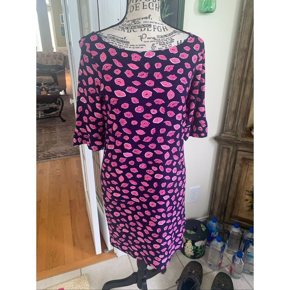 Lilly Pulitzer Dress XS Kiss Boat Neck Somerset Lips Colorful Shift